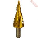 Сверло ступенчатое по металлу со спиральной канавкой HSS-TiN 4-20 мм цилиндрический трехгранный хвостовик EUROBOOR ESD.420